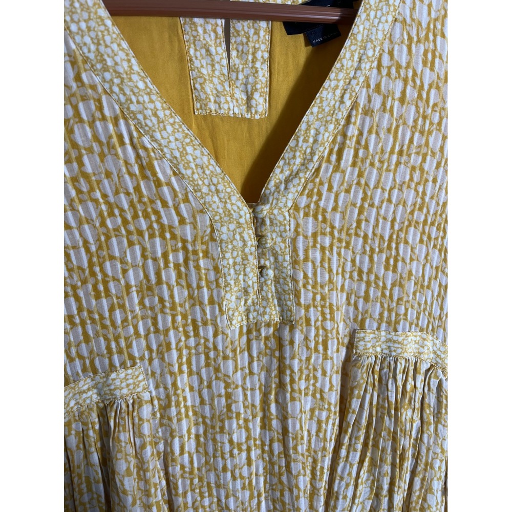 HATCH Kenzie Maternity Mini Dress in Yellow Floral Crinkle with Pockets - Picture 11 of 15